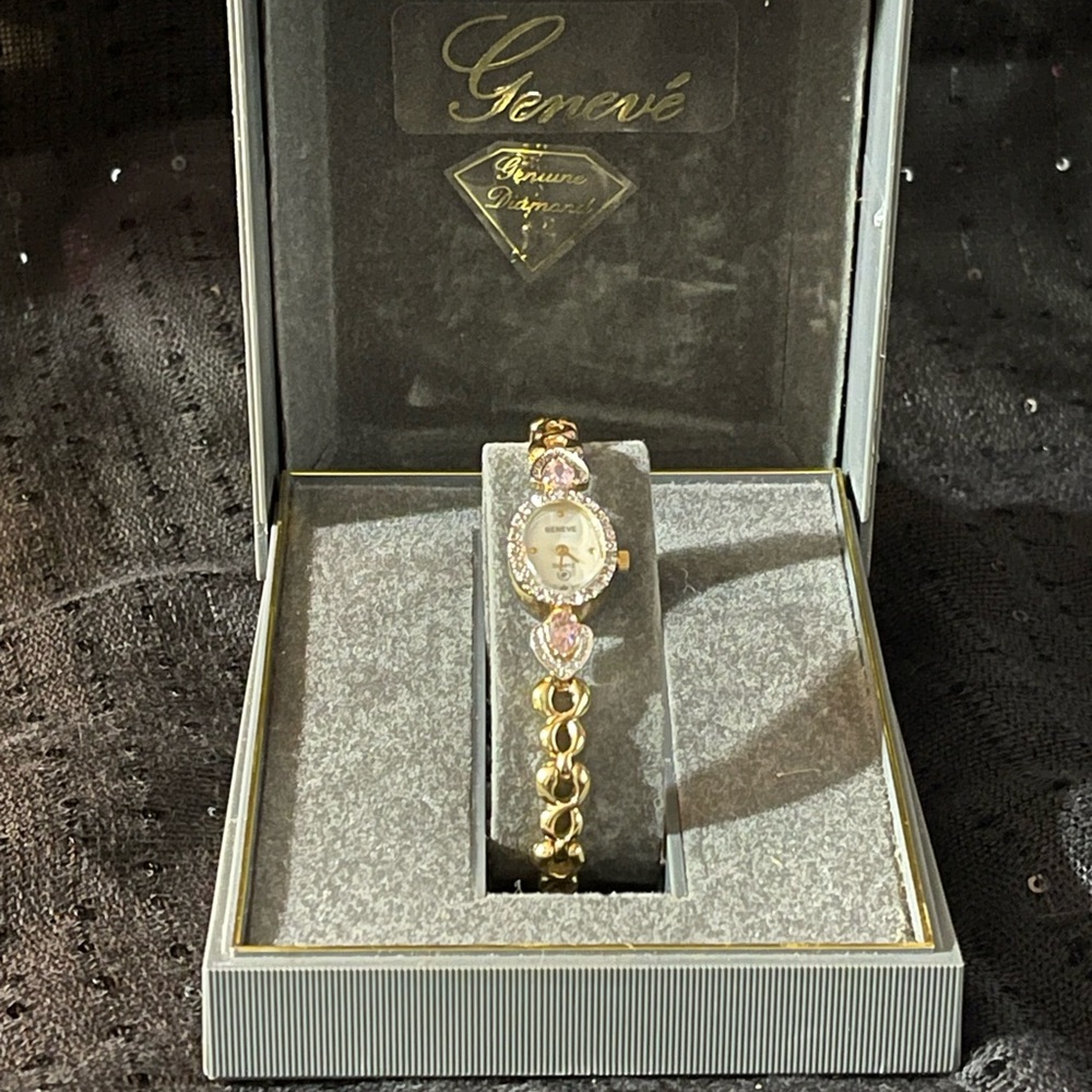 Geneve Genuine Diamond Bracelet Watch
